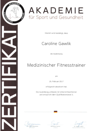 Betten Ranck Caroline Gawlik Medizinischer Fitnesstrainer